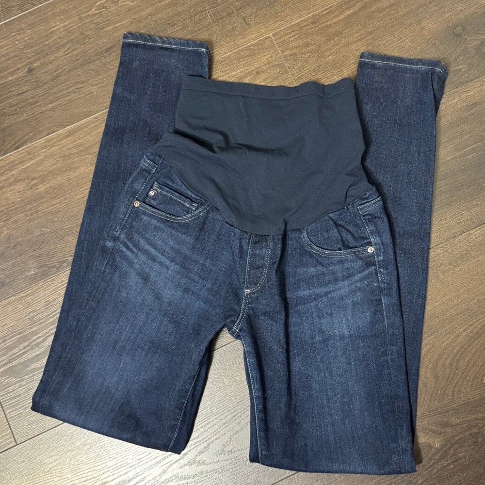 AG‎ Jeans Adriano Goldschmied Maternity Skinny Jeans Dark Full Belly Band 29
